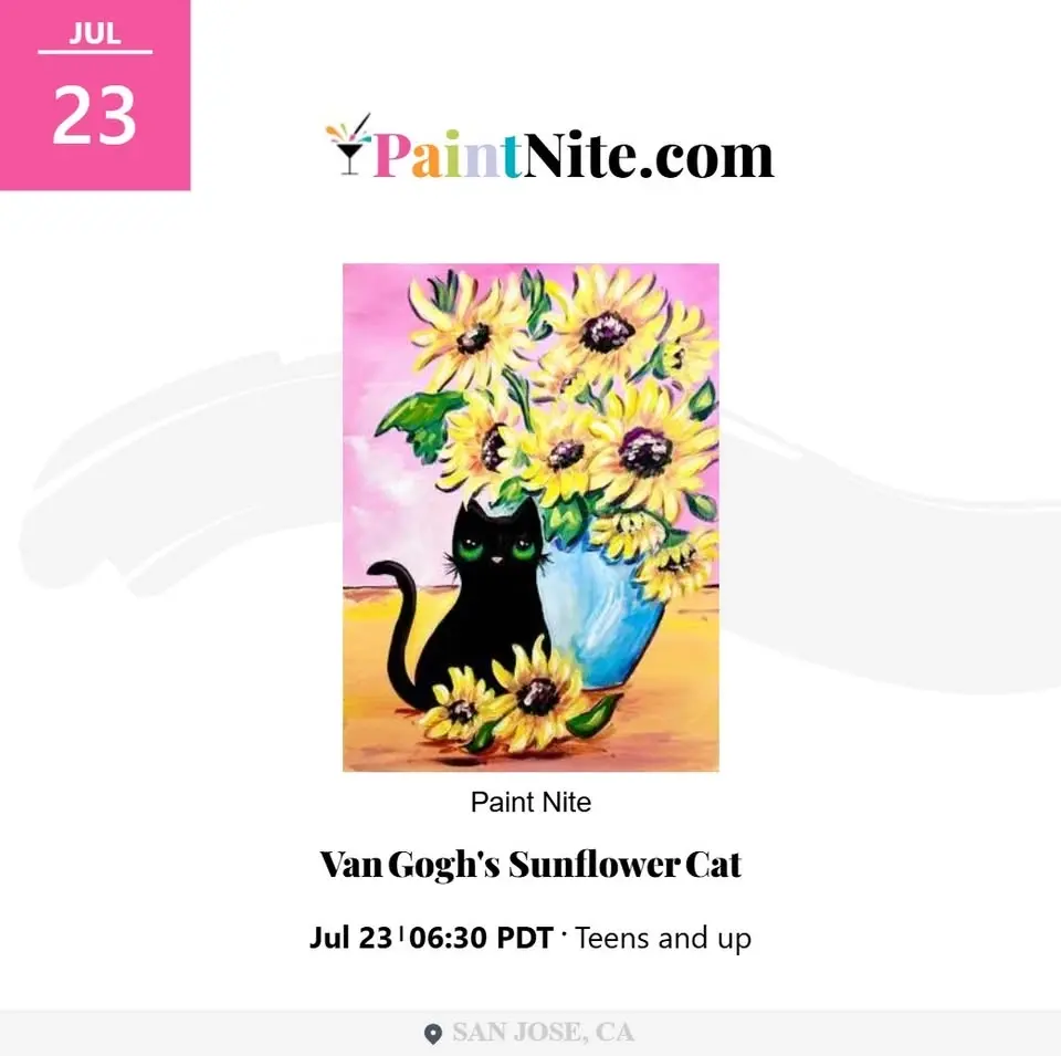 Van Gogh's Sunflower Cat