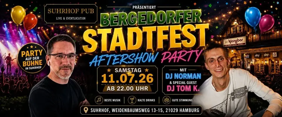 🔥🎉
⚫️🎧 AFTERSHOW PARTY 2026 🎧⚫️
🍹💃 DJ NORMAN & DJ TOM K. 🕺🍻