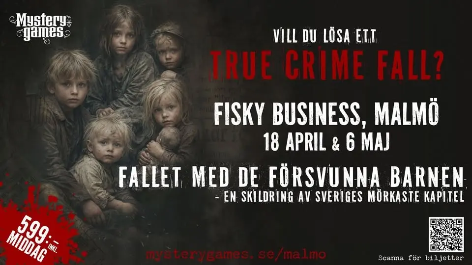 MYSTERY GAMES, Lös en mordgåta med middag på Fisky Business Dockan 
