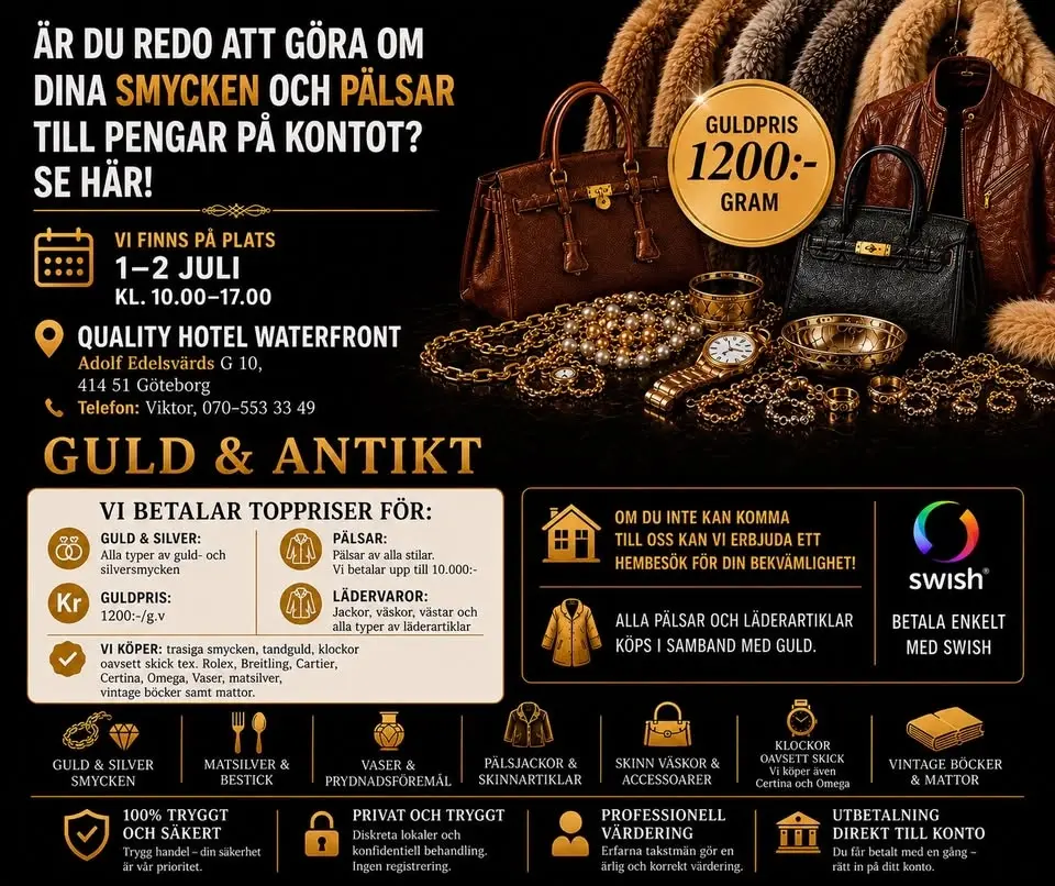 SÄLJ DIN PÄLS & LÄDER VAROR -GULD OCH SILVER-
