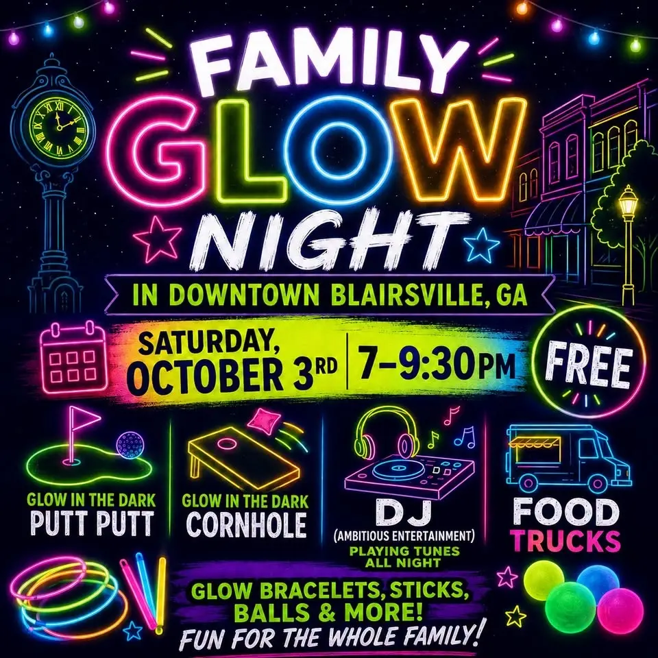 Family GLOW Night in Downtown Blairsville!