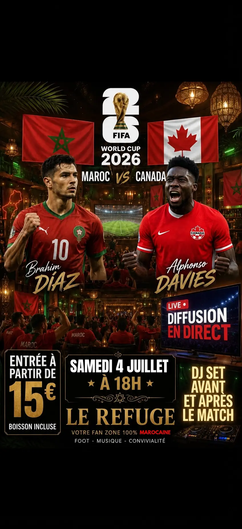 FAN Z⚽️ Marocaine 🇲🇦🏆 🇲🇦-🇨🇦 Dj 🎧🎉