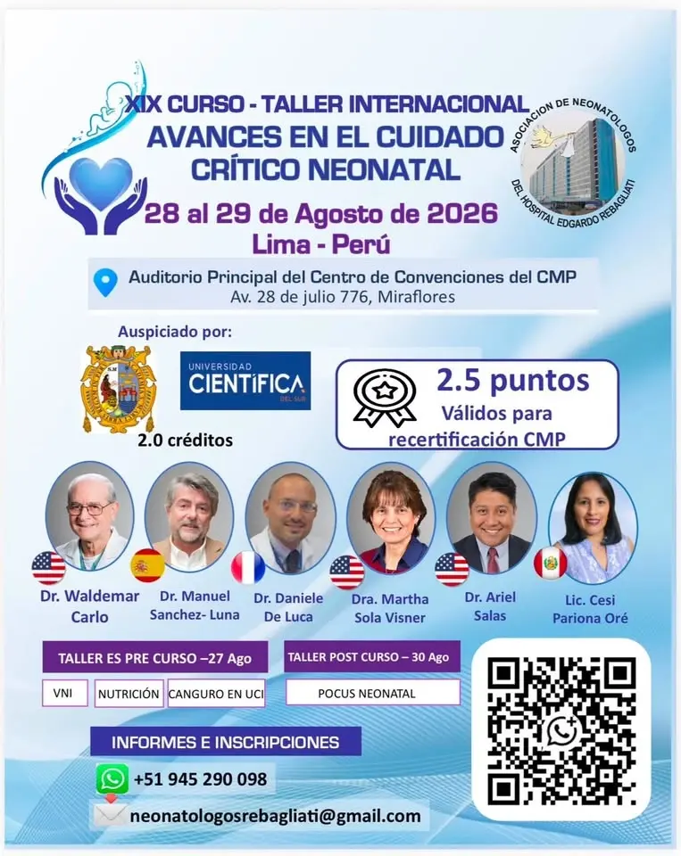 XIX CURSO TALLER INTERNACIONAL DE AVANCES EN EL CUIDADO CRITICO NEONATAL