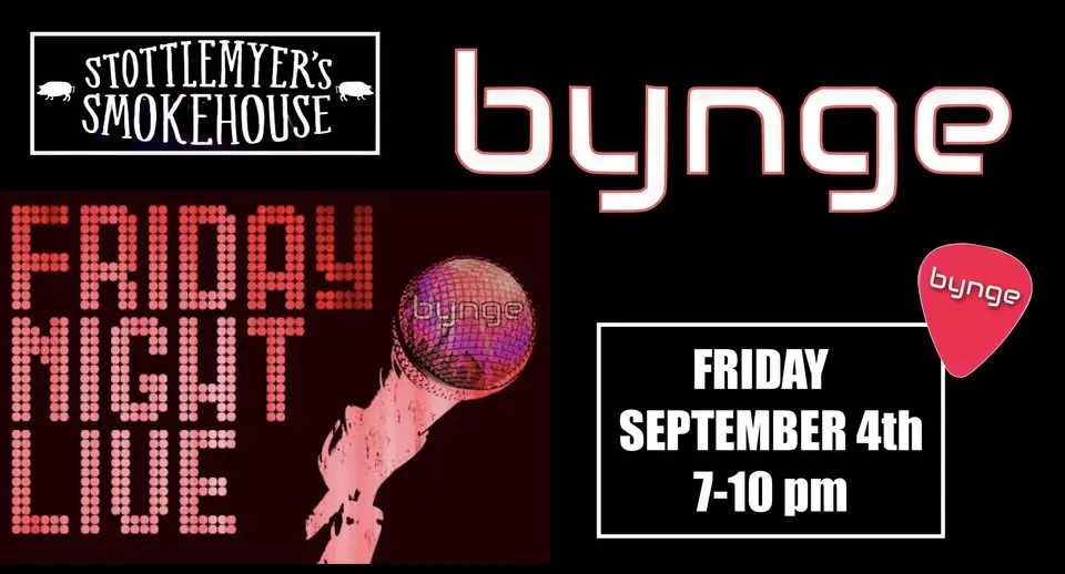 🎸 FRIDAY FRIDAY BYNGE at Stottlemyers Sarasota FRI SEP 4th from 7-10pm FREE Event!