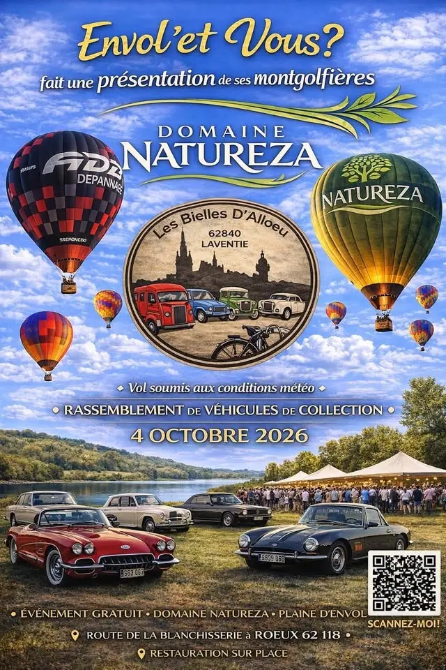 Rassemblement auto et montgolfières