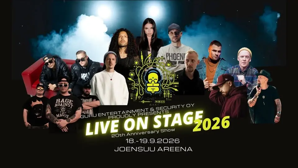 LIVE ON STAGE 2026: GURU Entertainment & Security Oy 20th Anniversary show