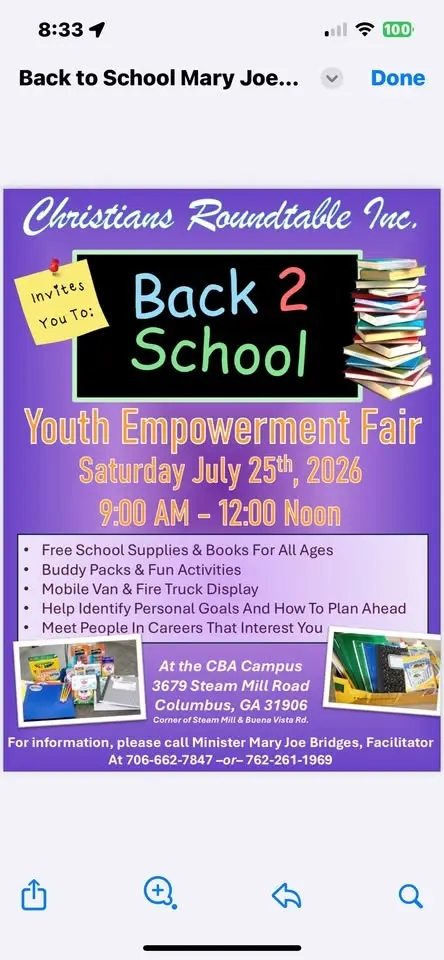 Christians Roundtable Inc Back To School Youth Empowerment Fair free school supplies giveaway