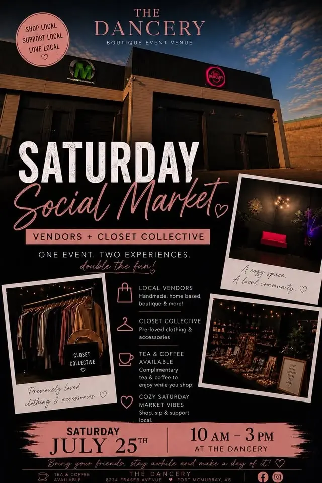 Saturday Social Market at The Dancery!  Local Vendors & Closet Collective