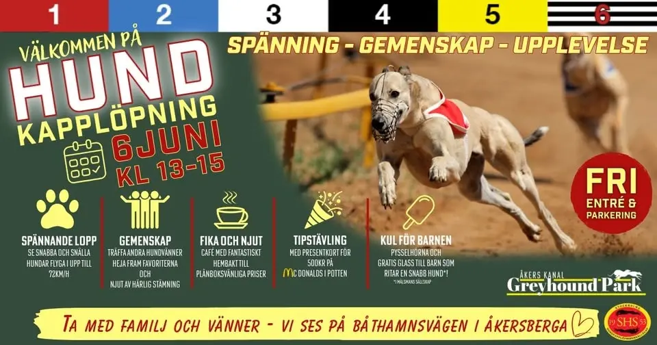 Hundkapplöpning i Åkersberga 6 juni!