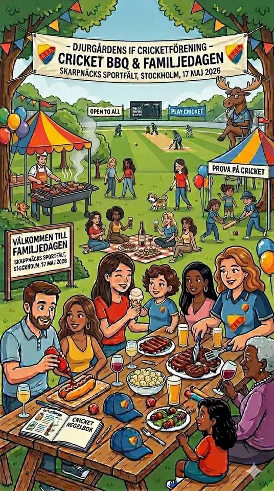 đ DjurgĂ„rdens IF Cricket BBQ & Familjedagen â 17 Maj 2026! đ