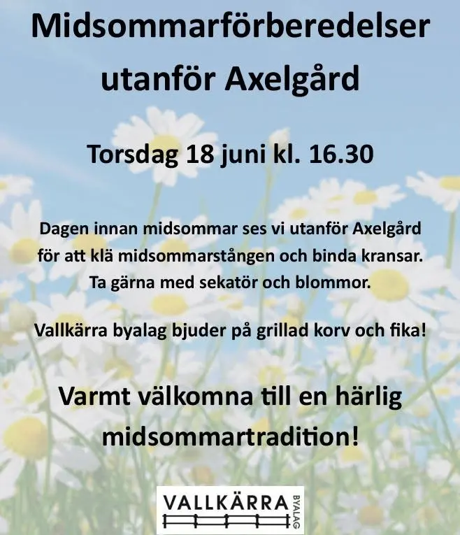 Klä midsommarstången i Vallkärra