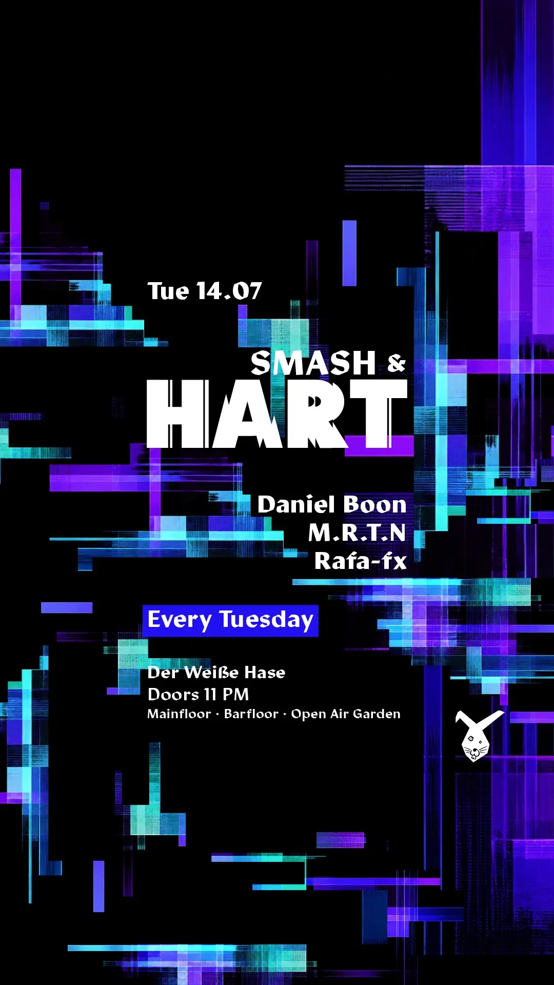 Smash & HART ◢◤ Tuesday Rave & Open Air Garden [free entry until midnight*]