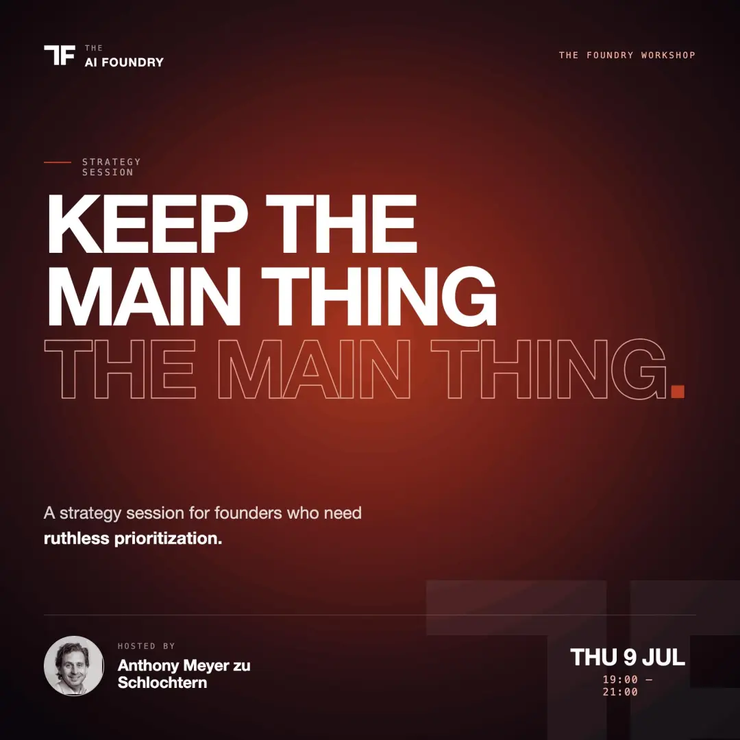 ''Keep The Main Thing The Main Thing'' - The Foundry Workshop