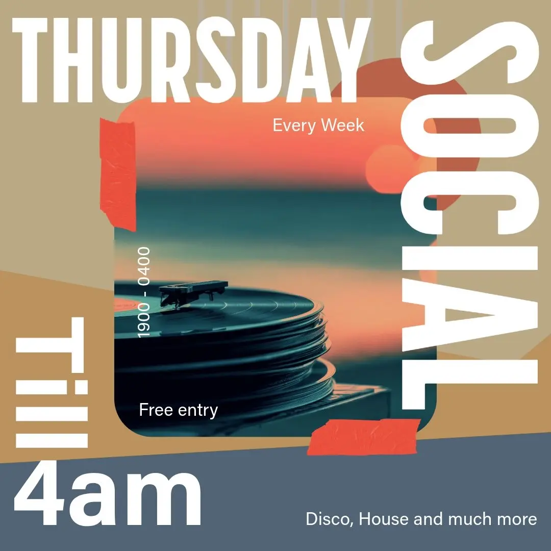 Thursday Social - Two Rooms Of Fun - Alan 0, Ebz, Chris Hugo + Lots more