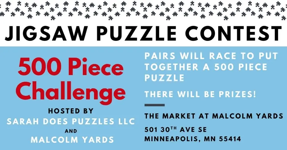 CHALLENGE Pairs Jigsaw Puzzle Contest at Malcolm Yards with Sarah Does Puzzles LLC