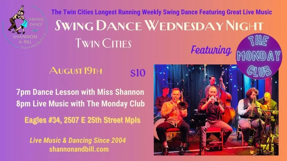 The Monday Club at Swing Dance Wednesday 8/19