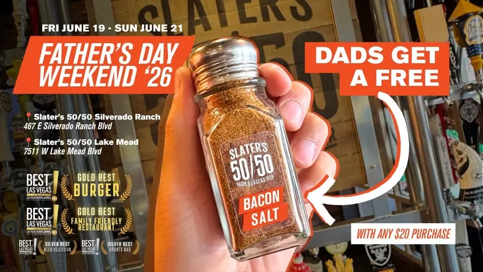 Father’s Day Weekend at Slater’s 50/50: Dads Get Free Bacon Salt