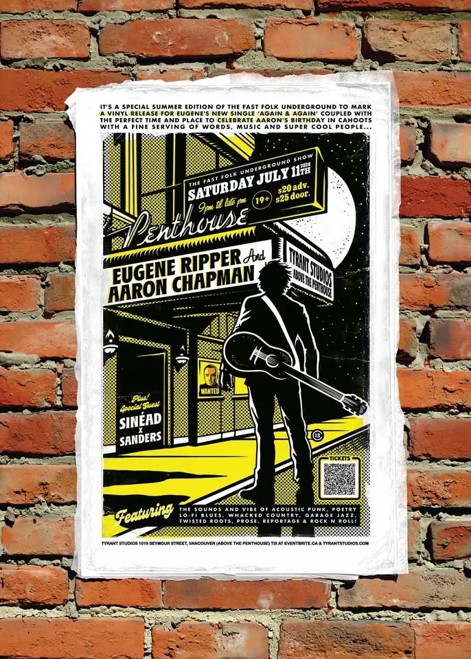 EUGENE RIPPER, AARON CHAPMAN, Sinéad X Sanders at THE FAST FOLK UNDERGROUND - Sat July 11 Vancouver