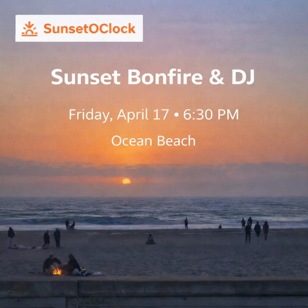 Sunset Bonfire & DJ at Ocean Beach 🌅