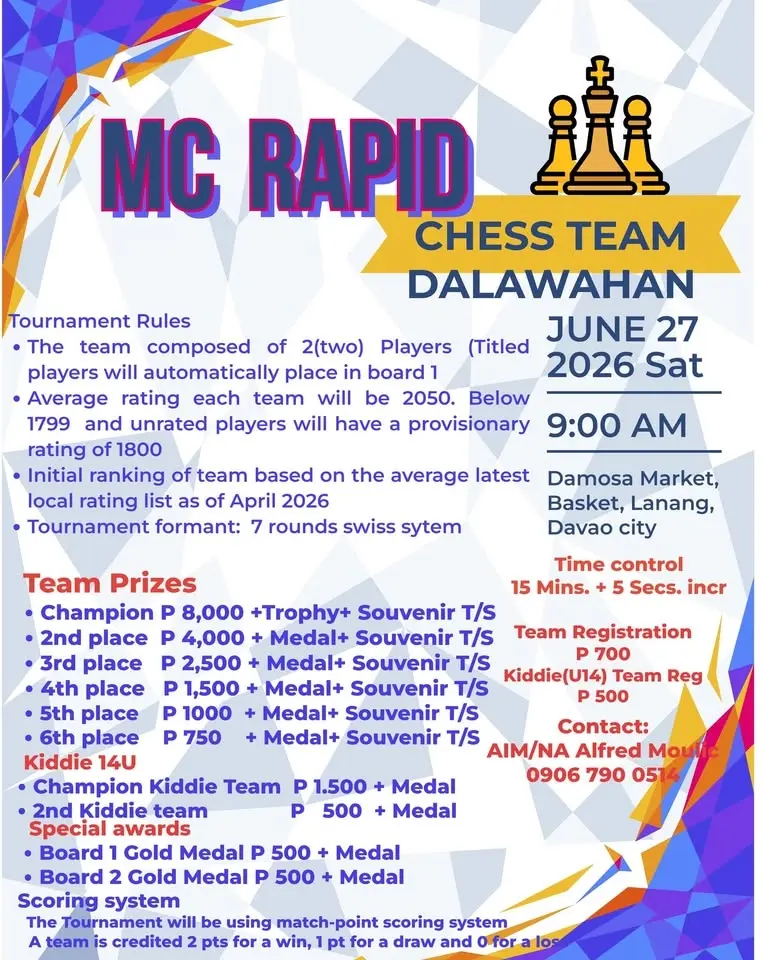 1st MC RAPID Dalawahan CHESS TEAM Tournament