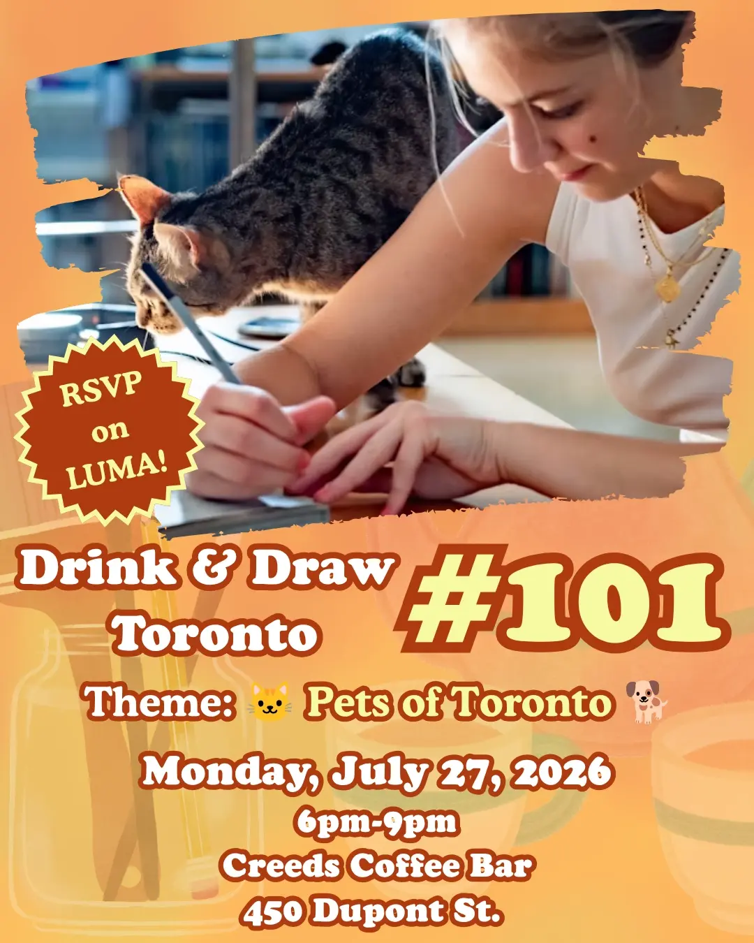 Drink & Draw Toronto #101: 🐈 Pets of Toronto 🐕