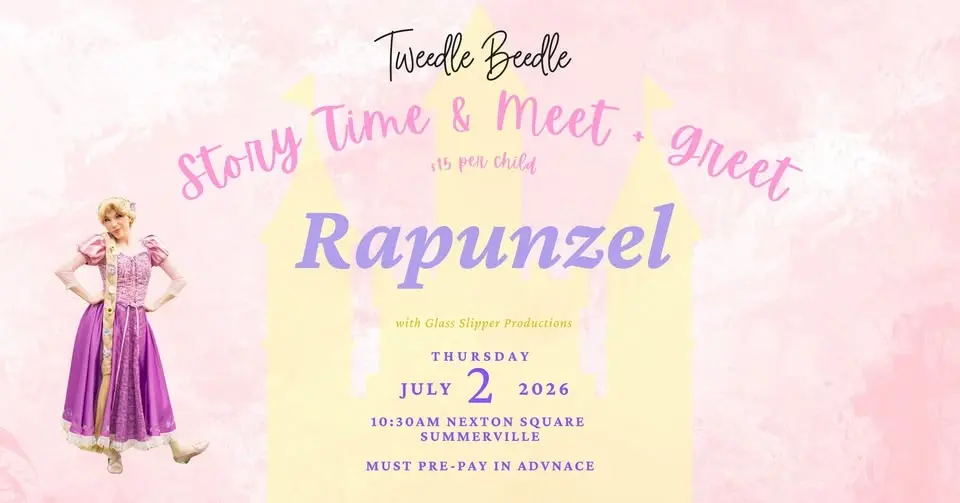 Princess Story time with Rapunzel at Tweedle Beedle in Nexton Square Summerville