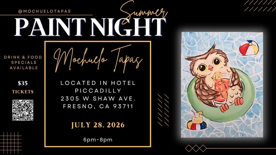 July 28th- Paint Night- Mochuelo Tapas- Piccadilly Hotel