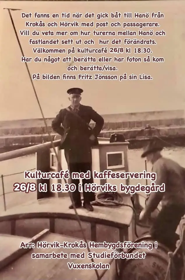Kulturcafé om Hanötrafiken 
