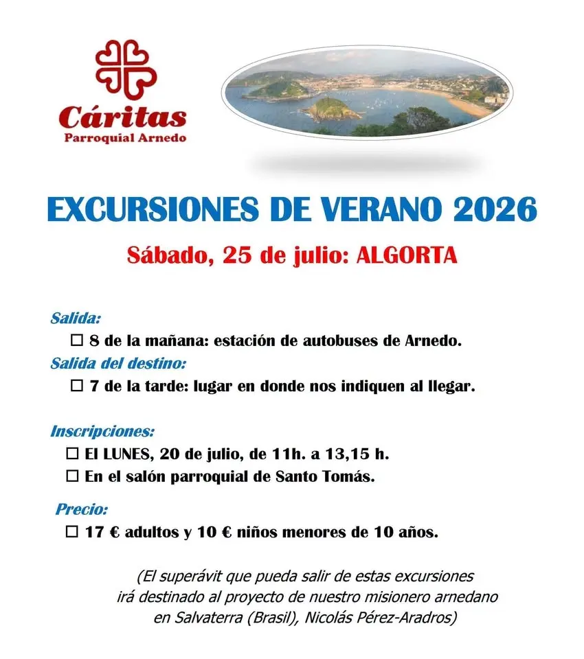 Excursión de verano a la playa 2026: ALGORTA