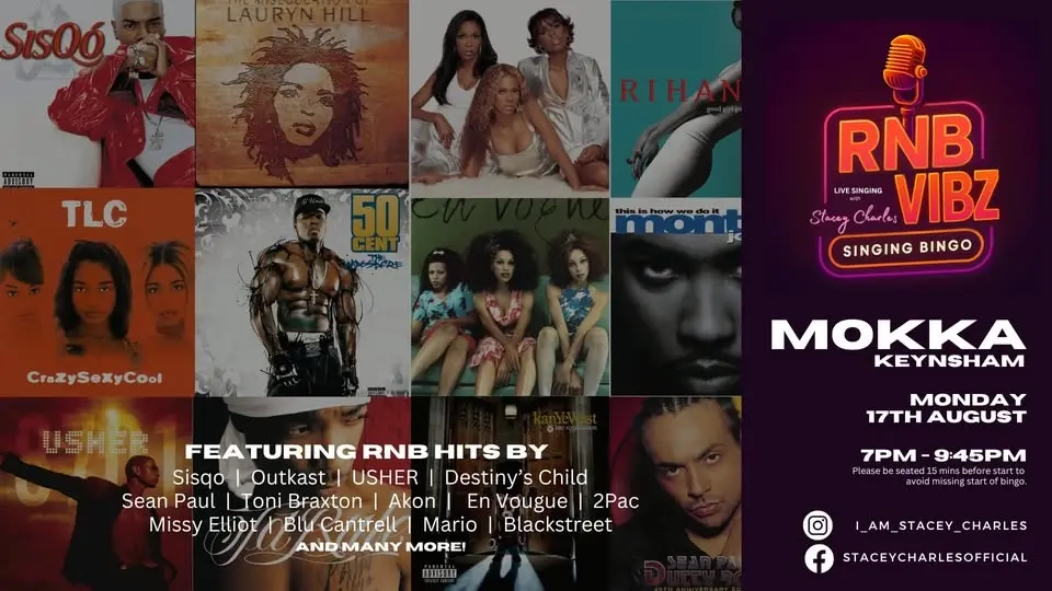 RNB VIBZ Musical Bingo at MOKKA (Keynsham) - Monday 17th August 7pm