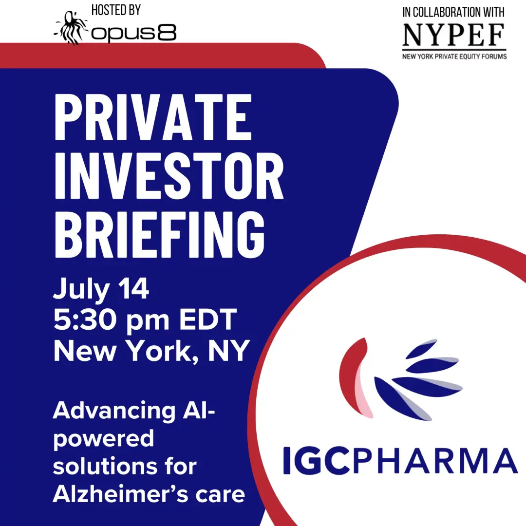 IGC Pharma Private Investor Briefing - NYC