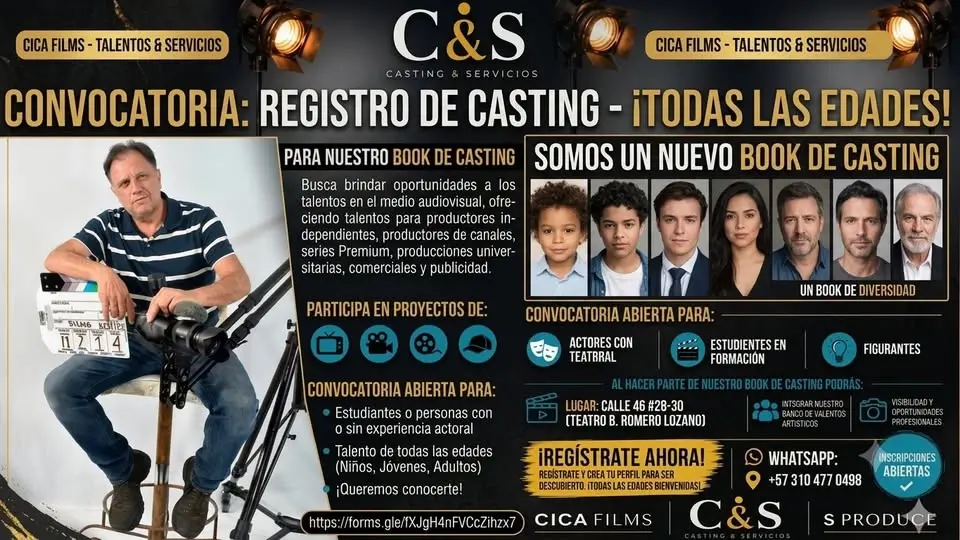 🎬 CONVOCATORIA ABIERTA – REGISTRO DE CASTING - TODAS LAS EDADES