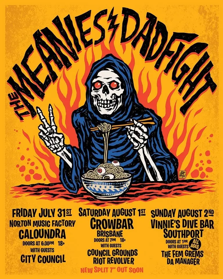 The Meanies X DAD FIGHT split 7" tour @ CROWBAR BRISBANE