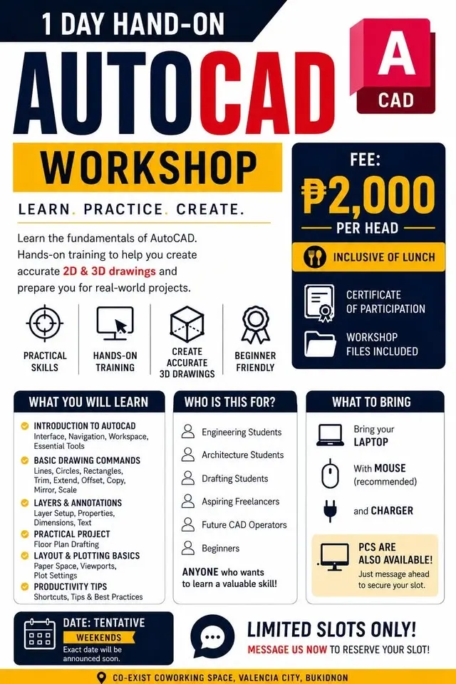 π 1 DAY HANDS-ON AUTOCAD WORKSHOP