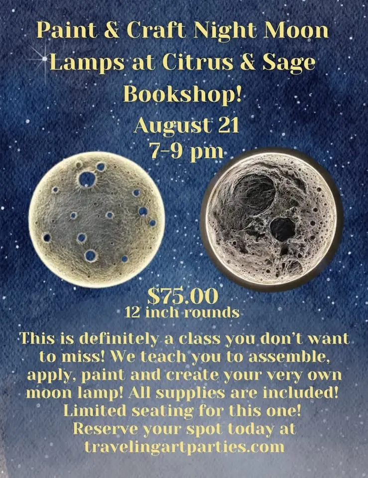Paint & Craft Night-Moon Lamps at Citrus & Sage Bookshop!