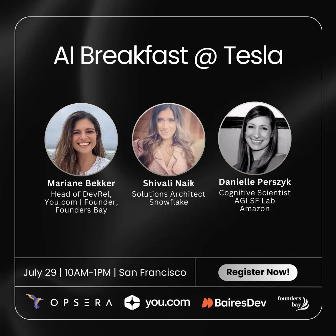 AI Breakfast @ Tesla hosted by Founders Bay x You.com