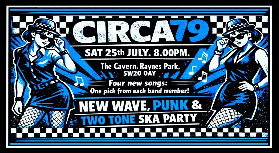 TWO TONE SKA, NEW WAVE & PUNK: CIRCA79 Live @ The Cavern Raynes Park. Music/band. Jam Clash Specials
