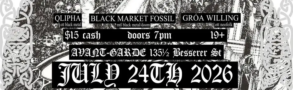 BLACK METAL & NEOFOLK Qlipha + Black Market Fossil + Gróa Willing @ Avant-Garde