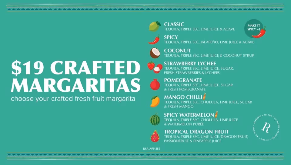 Crafted Fresh Fruit Margaritas