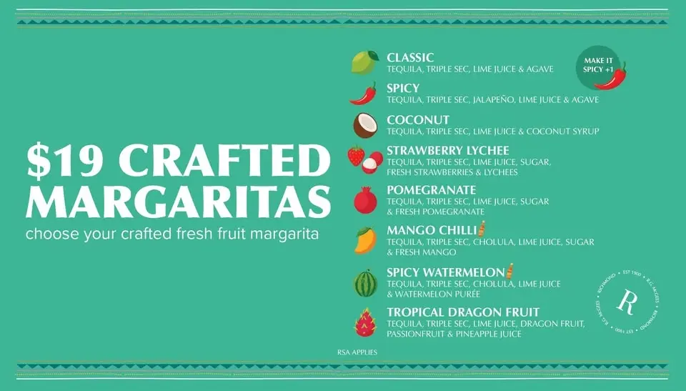 Crafted Fresh Fruit Margaritas