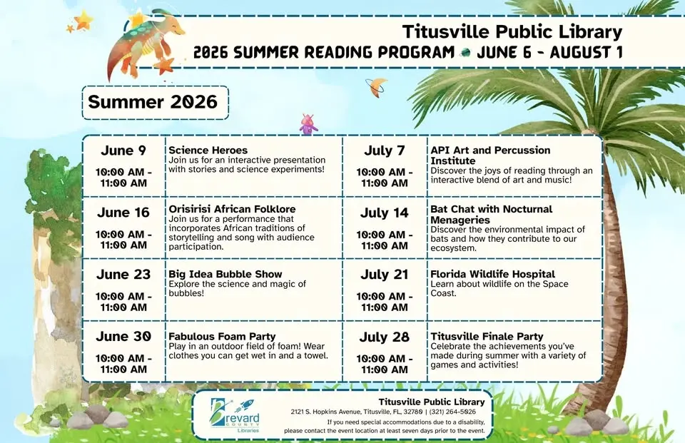 Tuesday Summer Special Events: Florida Wildlife Hospital at Titusville Public Library