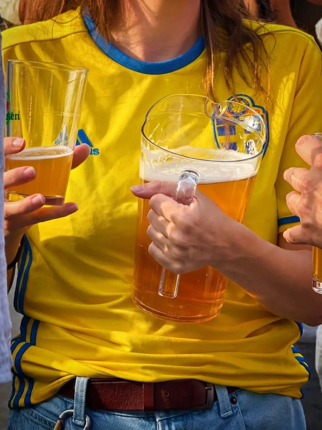 Fotbollsmatch-visning på Mosebacke