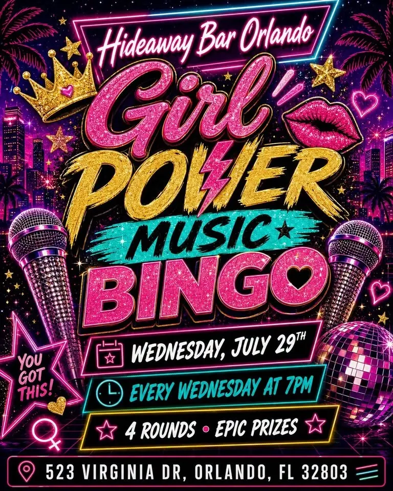Girl Power Music Bingo @ The Hideaway Bar Orlando