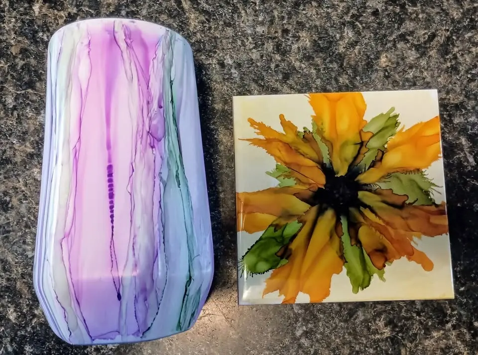 Alcohol Ink Vase & Tile Class