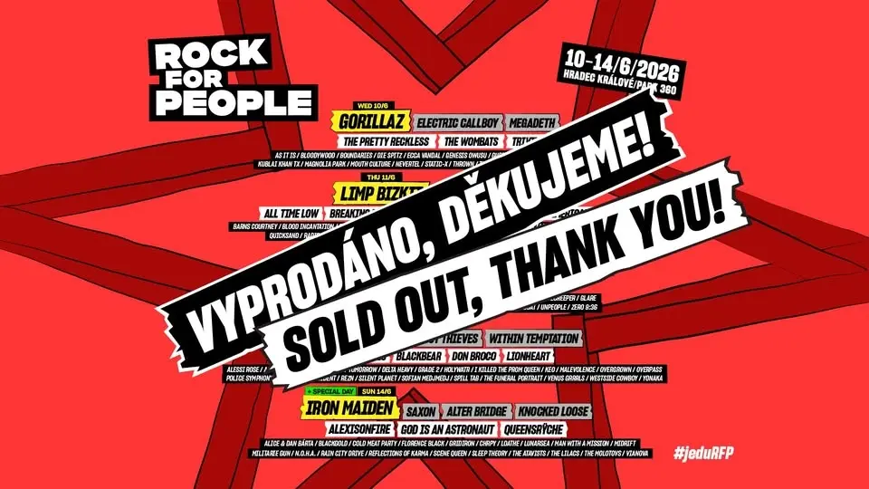 Rock for People 2026 - OFFICIAL EVENT - VYPRODÁNO/SOLD OUT!