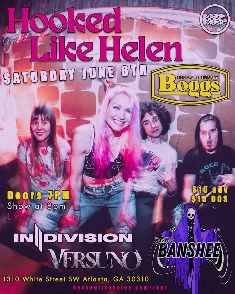 Hooked Like Helen with In Division + Tiny Banshee + Versuno at Boggs Social & Supply