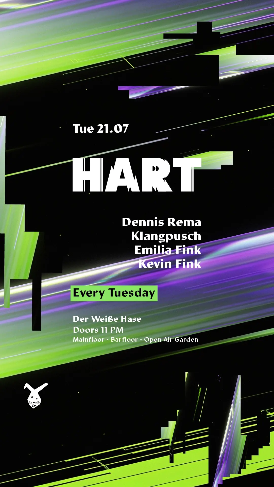 HART ◢◤ Tuesday Rave & Open Air Garden [free entry until midnight*]