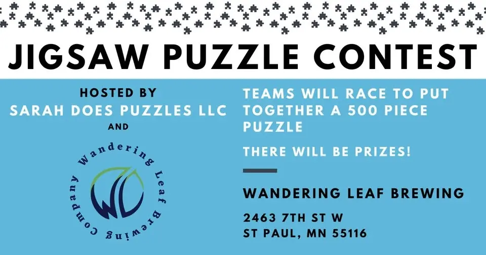 Team Jigsaw Puzzle Contest at Wandering Leaf Brewing with Sarah Does Puzzles LLC