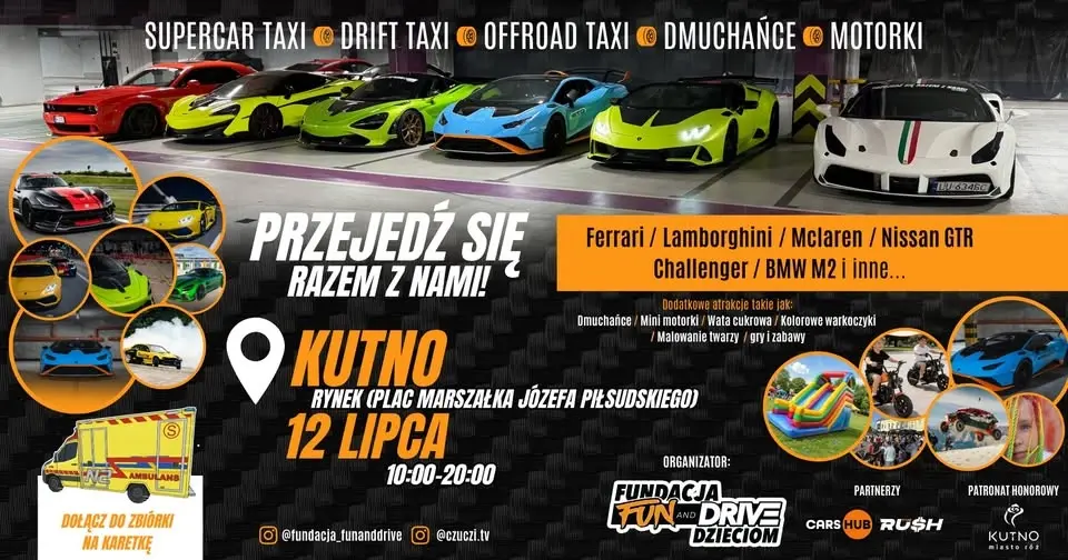 Przejedź się Ferrari, Lamborghini, McLaren, GTR, Challenger, BMW - KUTNO
