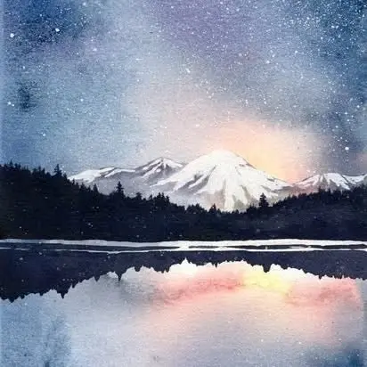 102 Watercolor Night Scene Art Class